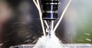 Close up of CNC machine
